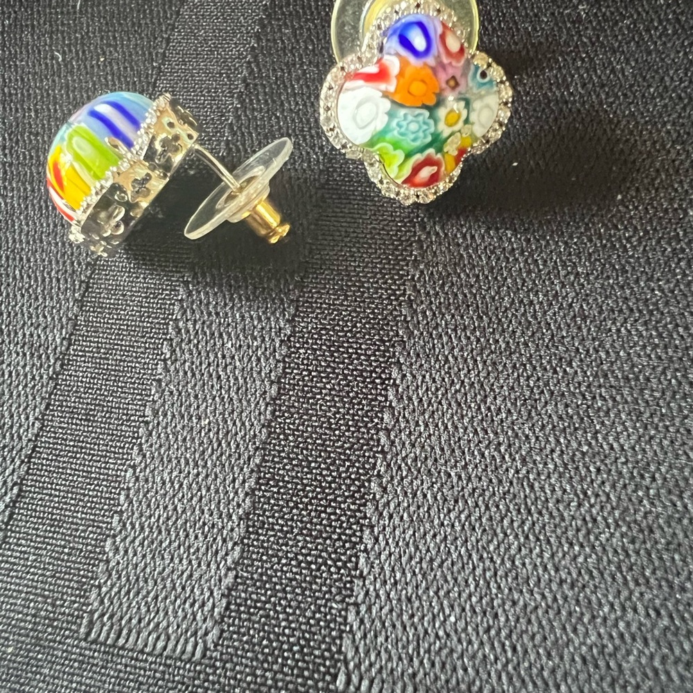 Murano by Alan K designs, New, no tags, pressed flowers with crystal stones - Picture 4 of 9